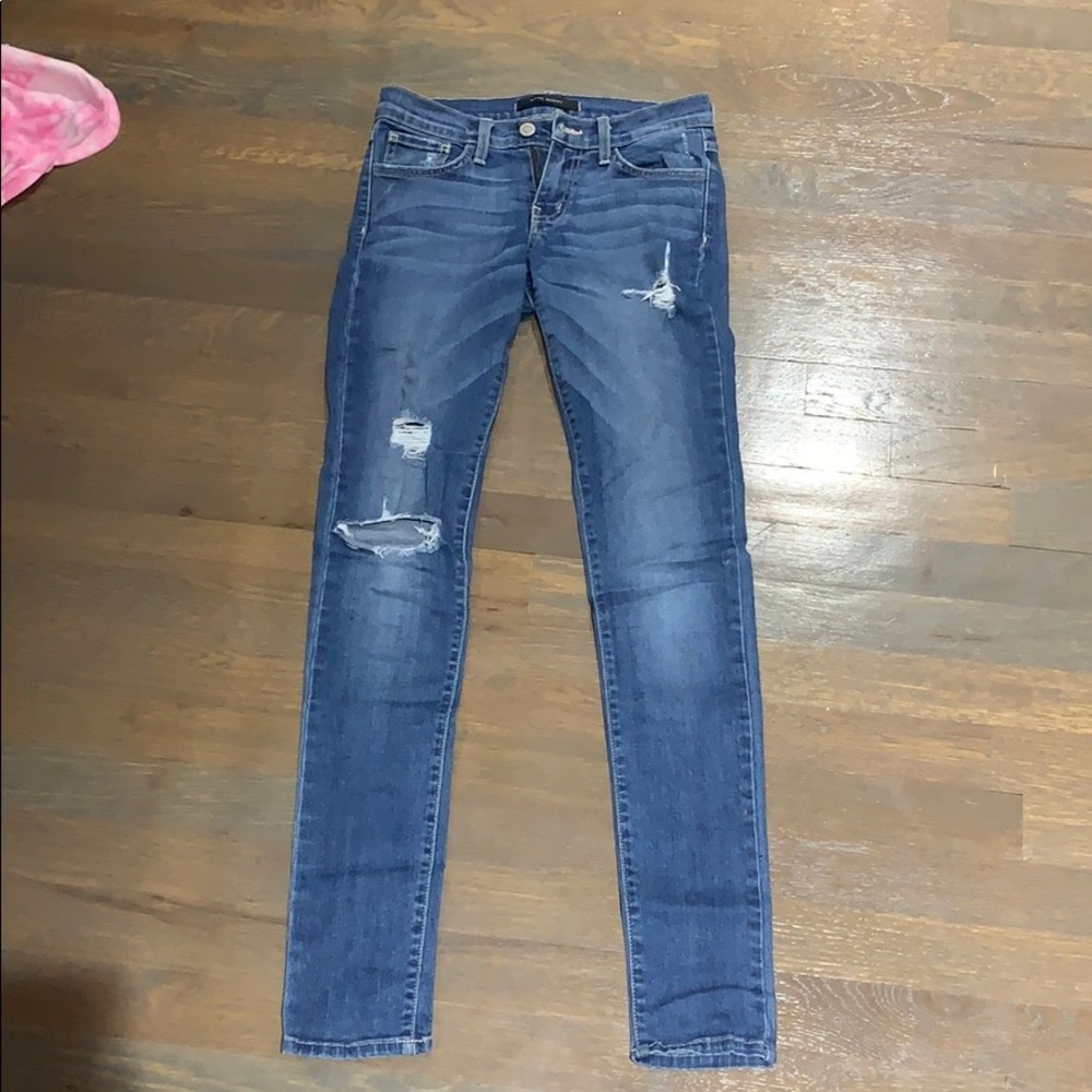 Blue flying monkey ripped skinny jeans